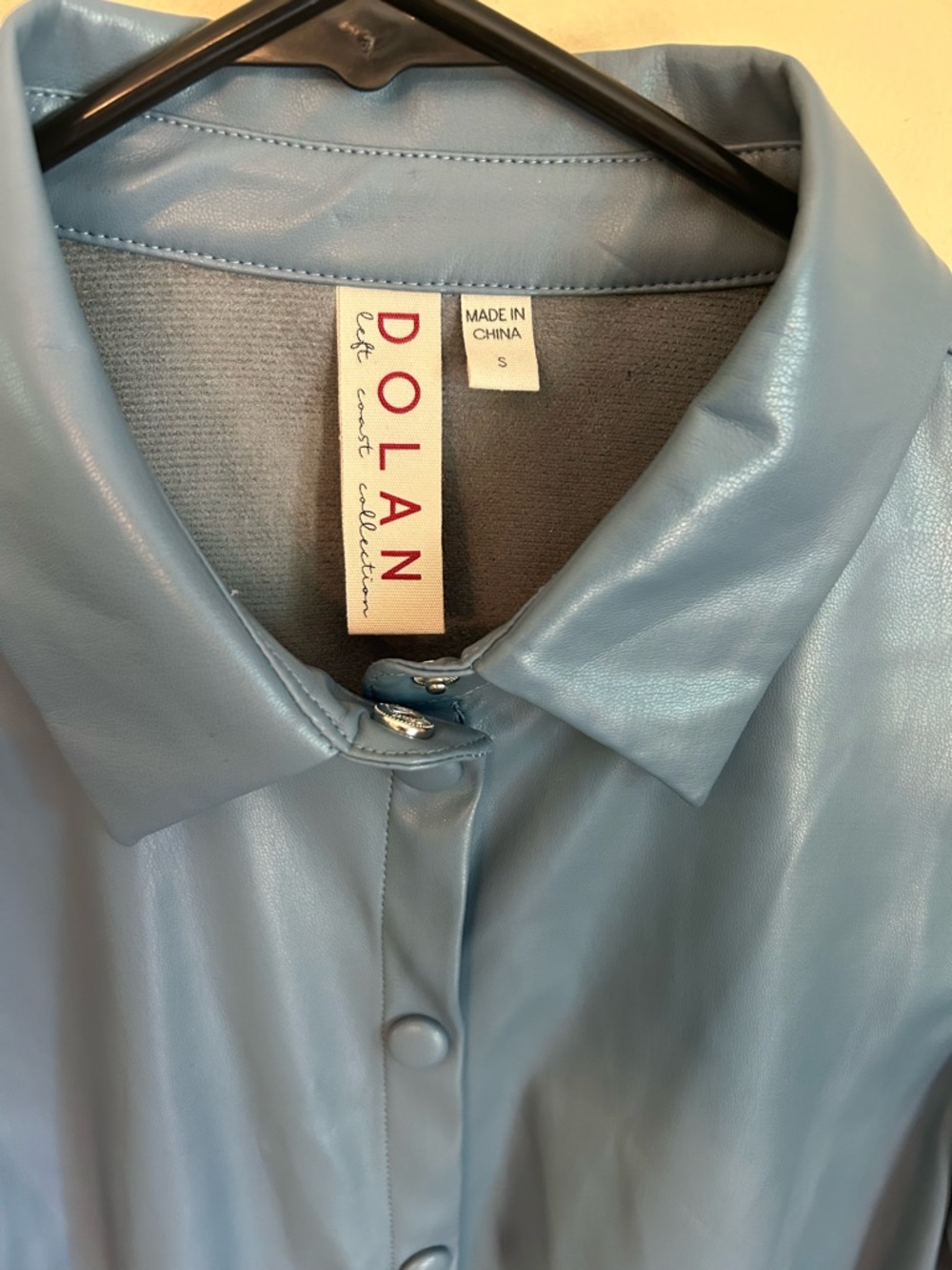 DOLAN puff sleeve Faux Leather Blouse NWOT - Picture 3 of 3